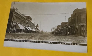 RPPC Postcard Looking South On Broadway, Hartington NE Postcard - Picture 1 of 2