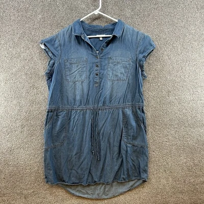 Sonoma Women's Dress Size 1X Blue Denim Short Sleeve Collared Front Button - Image 1 of 4