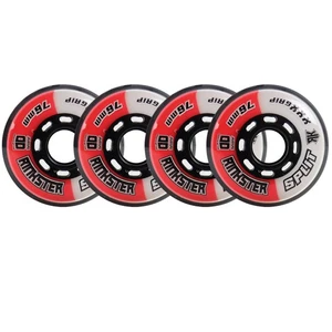 Rink Rat Roller Hockey Wheels Rinkster Split XXX Grip Red/White 4-Pack - Picture 1 of 12