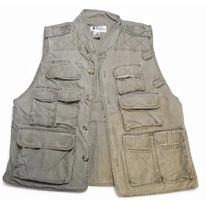 Chaleco de Colección Trail Designs TV800 100% Algodón Bolsillos Talla M Caqui Utilidad Fotografía  - Imagen 1 de 10