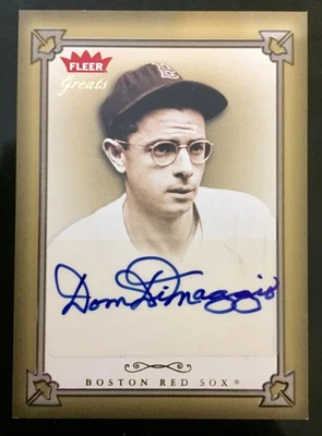 2004 Greats Of The Game #GBA-DD Dom DiMaggio Autograph Gold Border SP Red Sox - Image 1 of 2