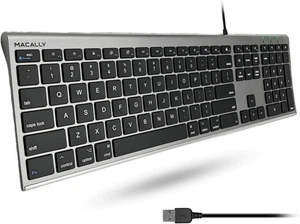 New Macally Ultra Slim USB Wired Keyboard for Mac or PC - Picture 1 of 5