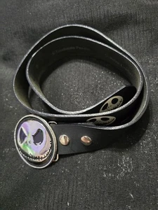 Vintage Leather Jack Skellington Belt With Belt Buckle - Picture 1 of 16