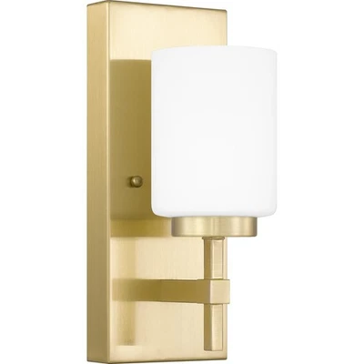 Luz de pared de baño de latón satinado LED 6 pulgadas Quoizel Wilburn WLB8605Y - Caja abierta Foto 1 de 4