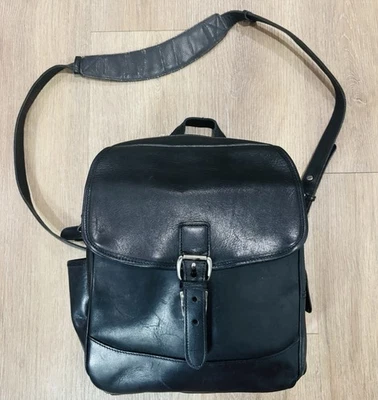 Vintage L.L. Bean black leather shoulder/messenger bag - Image 1 of 4