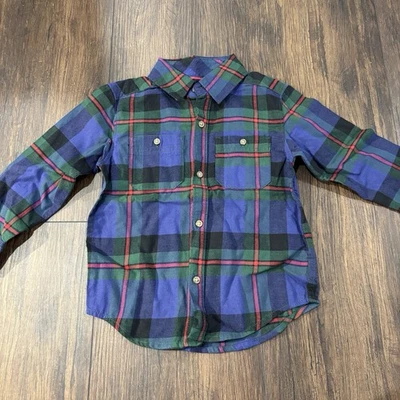 NUEVO CON ETIQUETAS Camisa con botones a cuadros a cuadros Carters para niños pequeños talla 3T vacaciones Navidad Foto 1 de 4