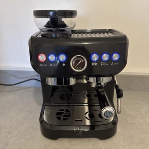 HOMCOM Espressomaschine, Bohnenmühle & Dampfstab, 15 bar Druck, schwarz - Bild 1 von 10