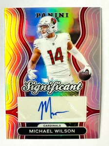 Tarjeta AUTO Panini Michael Wilson 2024 PLATA Prizm Significant Cardinals Star! - Imagen 1 de 3
