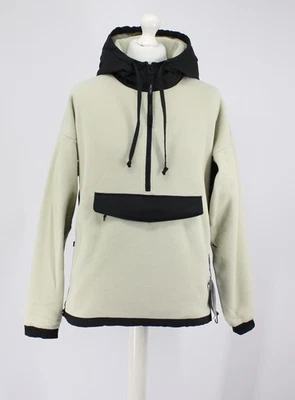 HOLDEN MENS HOODED FLEECE ANORAK 1/2 ZIP UK M CANVAS BEIGE BLACK  RRP £197 IR - Image 1 of 4
