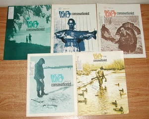 VINTAGE 1973 IOWA CONSERVATIONIST MAGAZINES JANUARY TO APRIL & OCTOBER LOT OF 5 - Foto 1 di 13