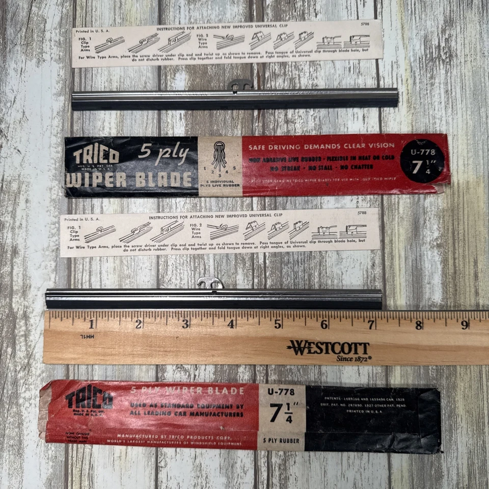 Limpiaparabrisas Trico 7 1/4" 1929 1930 31 32 33 34 Chev Chrysler Plymouth Nash REO Foto 1 de 4