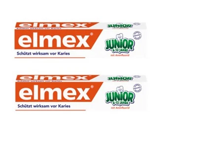 2x Elmex Junior Zahnpasta 75 ml 6-12 Jahre Kinder Zahnpasta Zahnschmelzschutz