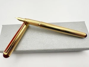 WATERMAN PIERRE DURE FOUNTAIN PEN CARNELIAN CABOCHON STONES F 18K - Picture 1 of 16