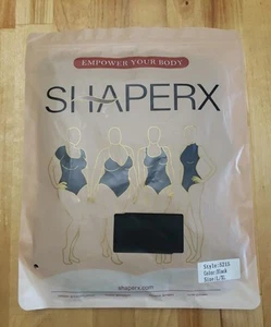 SHAPERX Bodysuit Tummy Control Shapewear Thong Bodysuit L/XL 5215 Black New - Picture 1 of 2