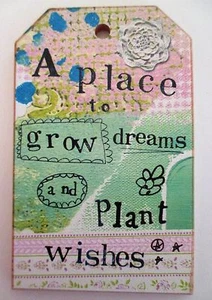 PTOP A place to grow dreams Pflanzenwünsche KELLY RAE ROBERTS Minischild Ornament - Bild 1 von 4
