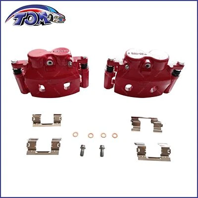 Пара передних красных суппортов S4918A для Cadillac Escalade ESV 5,3 л 2008-2020 годов выпуска - Изображение 1 из 4