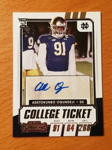 2021 Contenders Draft #297 Adetokunbo Ogundeji Notre Dame Rookie Auto - Picture 1 of 2