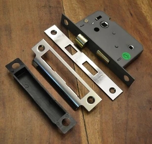 Nickel Chrome Reversible Bathroom Sash - Mortice Lock 63mm 2-1/2" Eclipse 70019 - Picture 1 of 2