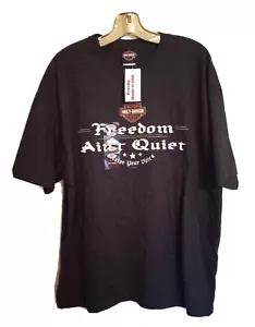 HARLEY DAVIDSON SHIRT MENS “FREEDOM AINT QUIET” SIZE XL BLACK NWT - Picture 1 of 7