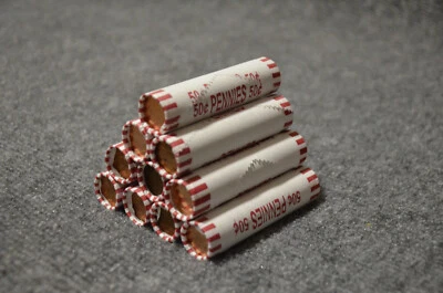 Unsearched, Unopened FED SEALED Roll Of Pennies 50C Face Value Rare Discontinued - Image 1 of 4