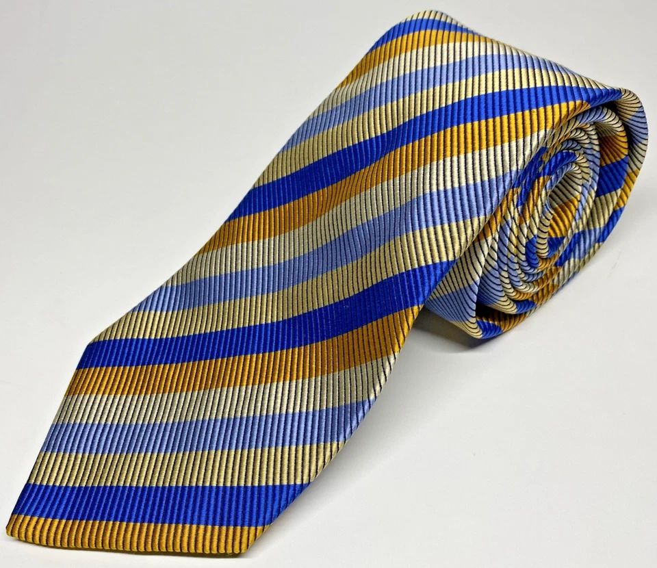 CHARLES TYRWITT 100% Silk Necktie Striped Repp Designer Luxury Tie Made in ITALY - Image 1 of 4