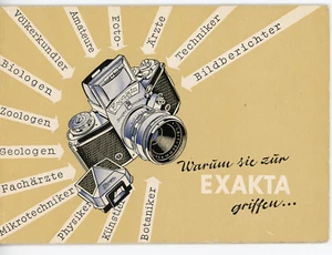 IHAGEE Prospekt WARUM SIE ZUR EXAKTA GRIFFEN Kamera Broschüre 1958 (Y6096 - Picture 1 of 3
