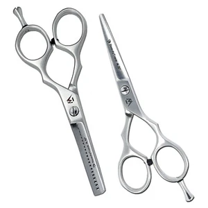 Pro 4.5 Inch Barber Hair Cutting Thinning Shears Hairdressing Scissors Set Pouch - Picture 1 of 4