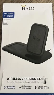 HALO Wireless Charge Stand Universal Wireless Charging Stand 3 Devices TORN BOX - Image 1 of 4