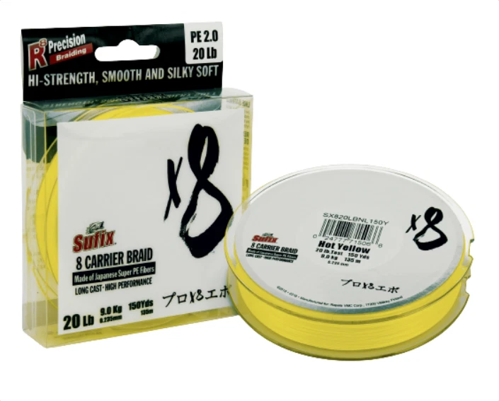 SUFIX X8 BRAIDED FISHING LINE  20lb x 150yds YELLOW - image 1 of 1