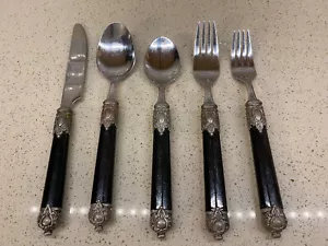 Bugatti RENAISSANCE Stainless Steel (Black Acrylic Handle) Flatware set - Picture 1 of 10