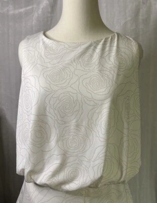 Gabby Skye Occasion, Ivory/Gold Roses, Sleeveless, Back Zip Jumper Size 8/M - Image 1 of 4