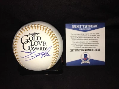 Jake Lamb Signed Official Gold Glove Baseball Arizona Diamondbacks Star Beckett - Image 1 of 2