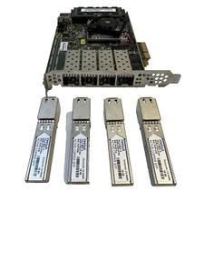 Napatech NT4E-4 Quad Port PCI-E GB Network Adapter SFP 801-0077-05 & 4 Transcei - Picture 1 of 6