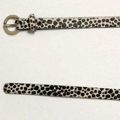 Medium SNOW LEOPARD MIA SKINNY BELT Garnet Hill Lk Nu Leather Calf Hair  - Image 1 of 4