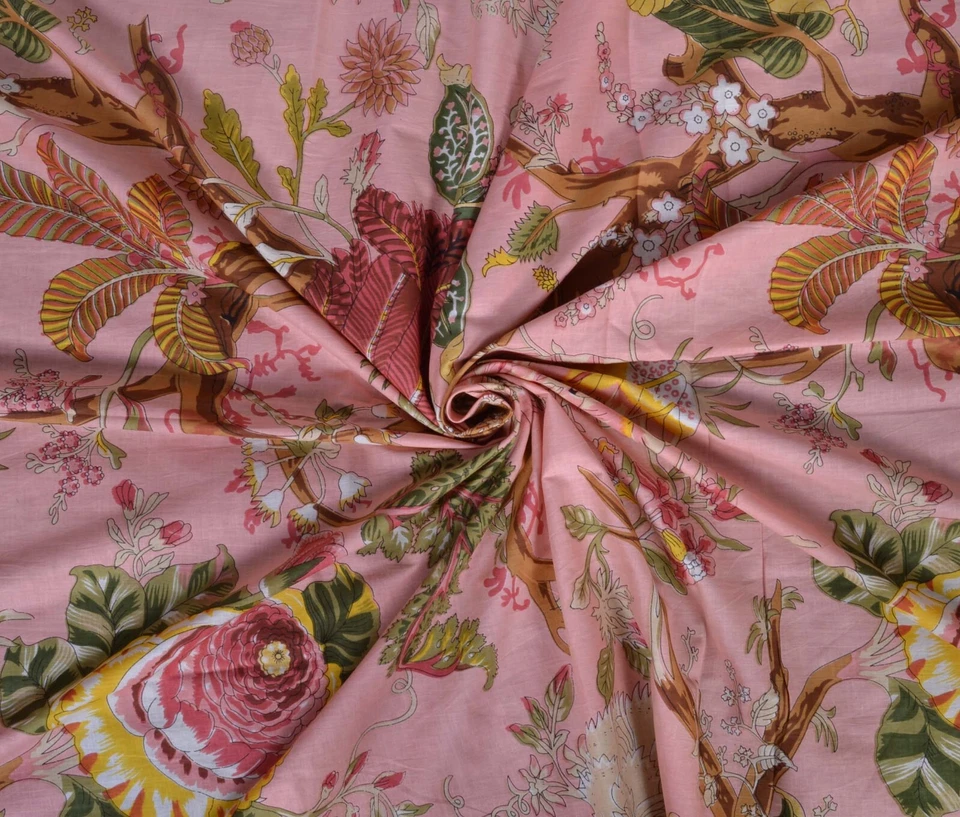 Indian Fabric Cotton Fabric By Yard Hand Block Print fabric Dressmaking Floral - Image 1 of 4