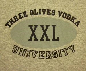 THREE OLIVES VODKA tee University 2XL Proximo Spirits T shirts XXL Toledo - Picture 1 of 3