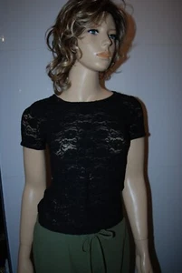 Top donna Dolce & Gabbana intimo pizzo top nero t-shirt tg 36 - Foto 1 di 10