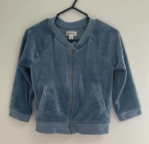 Gymboree Unisex Baby Cozy Soft Velvet Zip-Up Bomber Jacket Blue 18-24 M NWOT - Picture 1 of 6