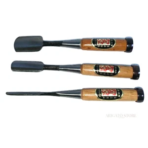 Juego de cinceles japoneses vintage Chiyo Nobu - 3 piezas - sin usar - herramientas para carpintería - Imagen 1 de 10
