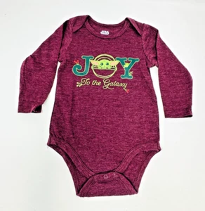 Disney Star Wars Mandalorian Yoda Grogu Joy To The Galaxy 9M Christmas Bodysuit - Picture 1 of 6