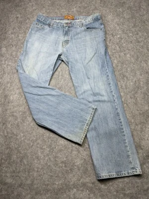 Jeans masculino camelo vermelho 34 HAWK perna reta cintura média lavagem leve denim 34 X 28,5 - Imagem 1 de 4