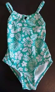 NWT Wonder Nation Toddler Girl's Green Floral One-Piece Swimsuit Size 18M - Picture 1 of 2