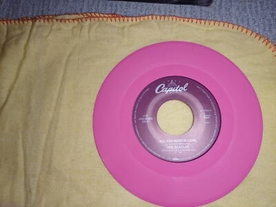 THE BEATLES CAPITOL PINK VYNYL  1897 USA  JUKEBOX ONLY 45 ALL YOU NEED IS LOVE   - Image 1 of 2