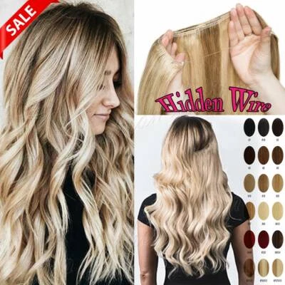 THICK Hidden Secret Wire In 100% Human Remy Hair Weft Extensions One Piece Ombre - Image 1 of 4
