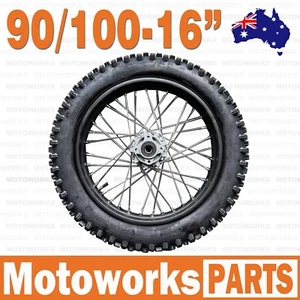 90/100 - 16" Inch Tire & Rim Rear back wheel BIGFOOT Dirt Pit Trail Bike - Picture 1 of 10