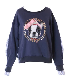 TS-198 Blau Hund Gesicht Perlen Schleife Pastel Goth Lolita Pullover Sweatshirt - Bild 1 von 7