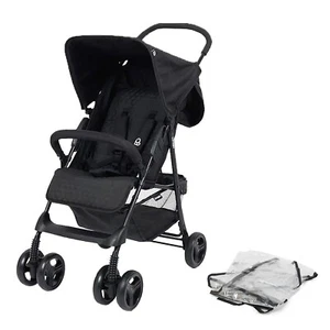 Baby Stroller Toddler Pushchair Puggle With Raincover Foldable Compact BLACK NEW - Picture 1 of 7
