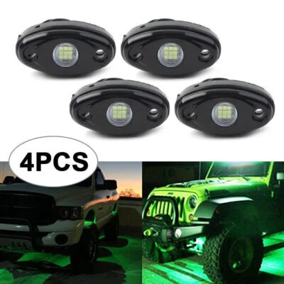 LED Rock Lamp Green for JEEP ATV Off-Road Truck Under Body Trail Rig Bar Car - Image 1 of 4