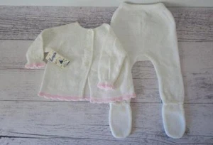 Vintage Marquise Baby Matinee Cardigan and Legging Set Size 0 Made in Australia - Picture 1 of 15