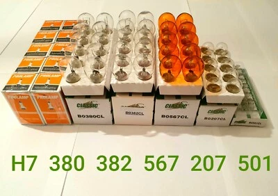 60 x Assorted Quality Car Bulbs Set - 10 of Each H7 380 382 567 207 501 - Image 1 of 3